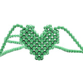 Heart Beaded Woven Handbag
